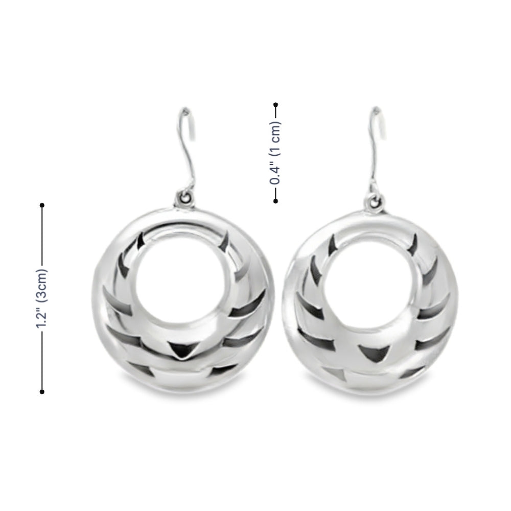 Authentic Mexican Silver Hoop Earrings, Handmade in Taxco