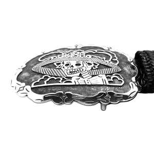La-Catrina-Silver-Buckle-With-Leather-Belt-flat-Nueve-Sterling