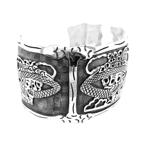 La-Catrina-Silver-Cuff-Bracelet-side-Nueve-Sterling