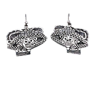     La-Catrina-Silver-Earrings-Front-Nueve-Sterling