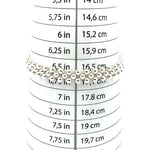 Large Triple Row Silver Elastic Bracelet measurement