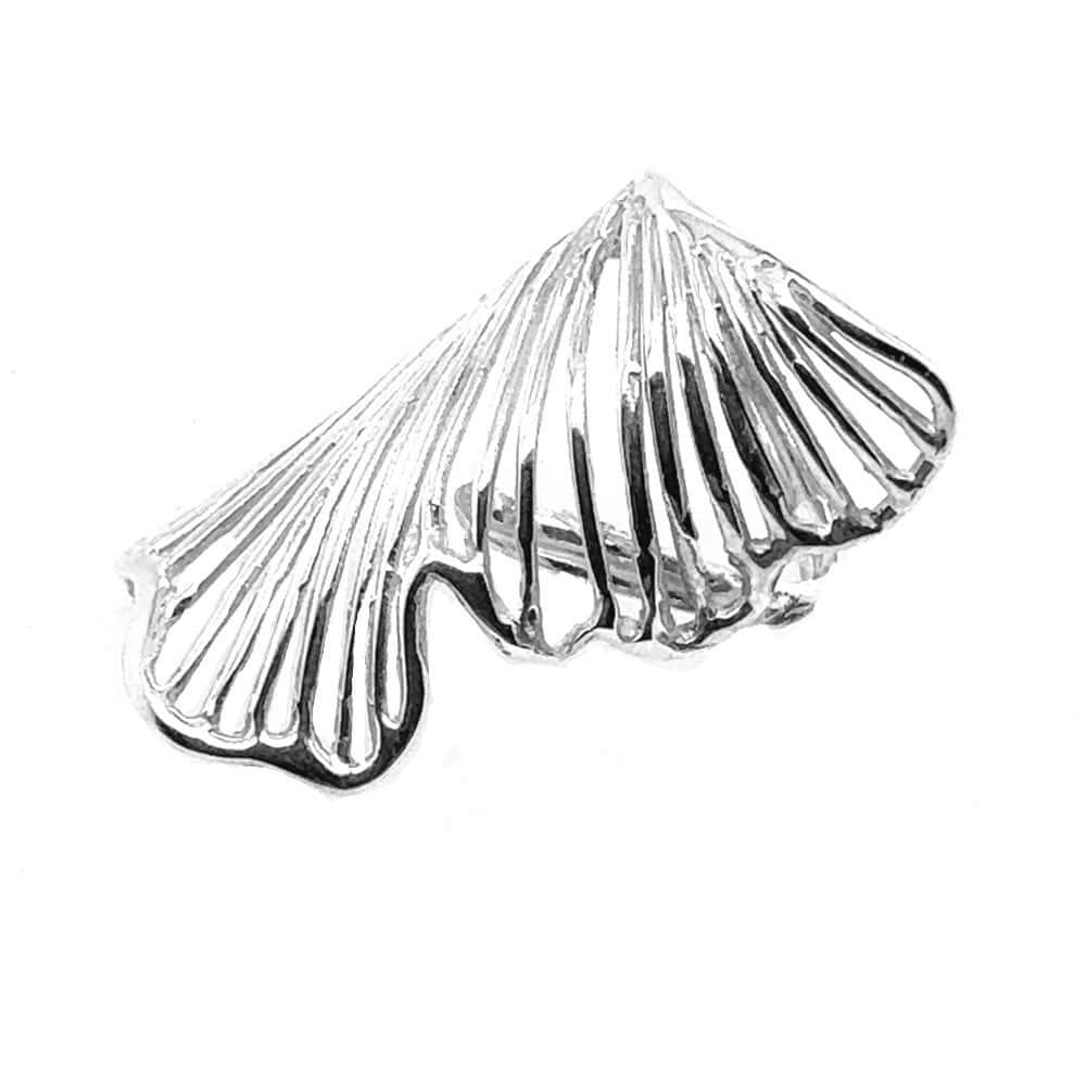 Long-Mexican-Silver-Ginkgo-Leaf-Ring-side-Nueve-Sterling