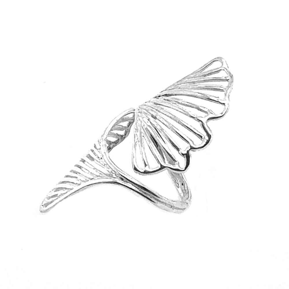 Long-Mexican-Silver-Ginkgo-Leaves-Ring-side-Nueve-Sterling