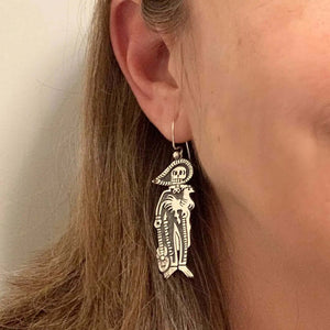 Charro-Skeleton-Couple-Silver-Earrings-model-Nueve-Sterling