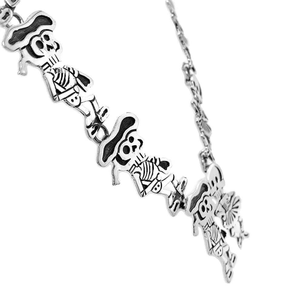 Matador-Skeletons-Silver-Necklace-side-Nueve-Sterling