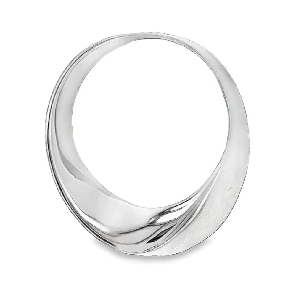 Silver pendant on a white background