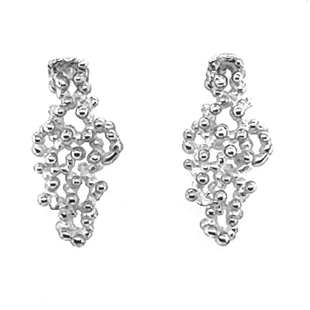 Modern-Silver-Caviar-Post-Earrings-front-Nueve-Sterling