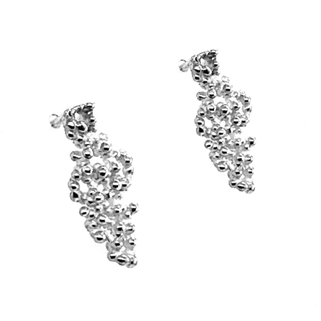 Modern-Silver-Caviar-Post-Earrings-side-Nueve-Sterling