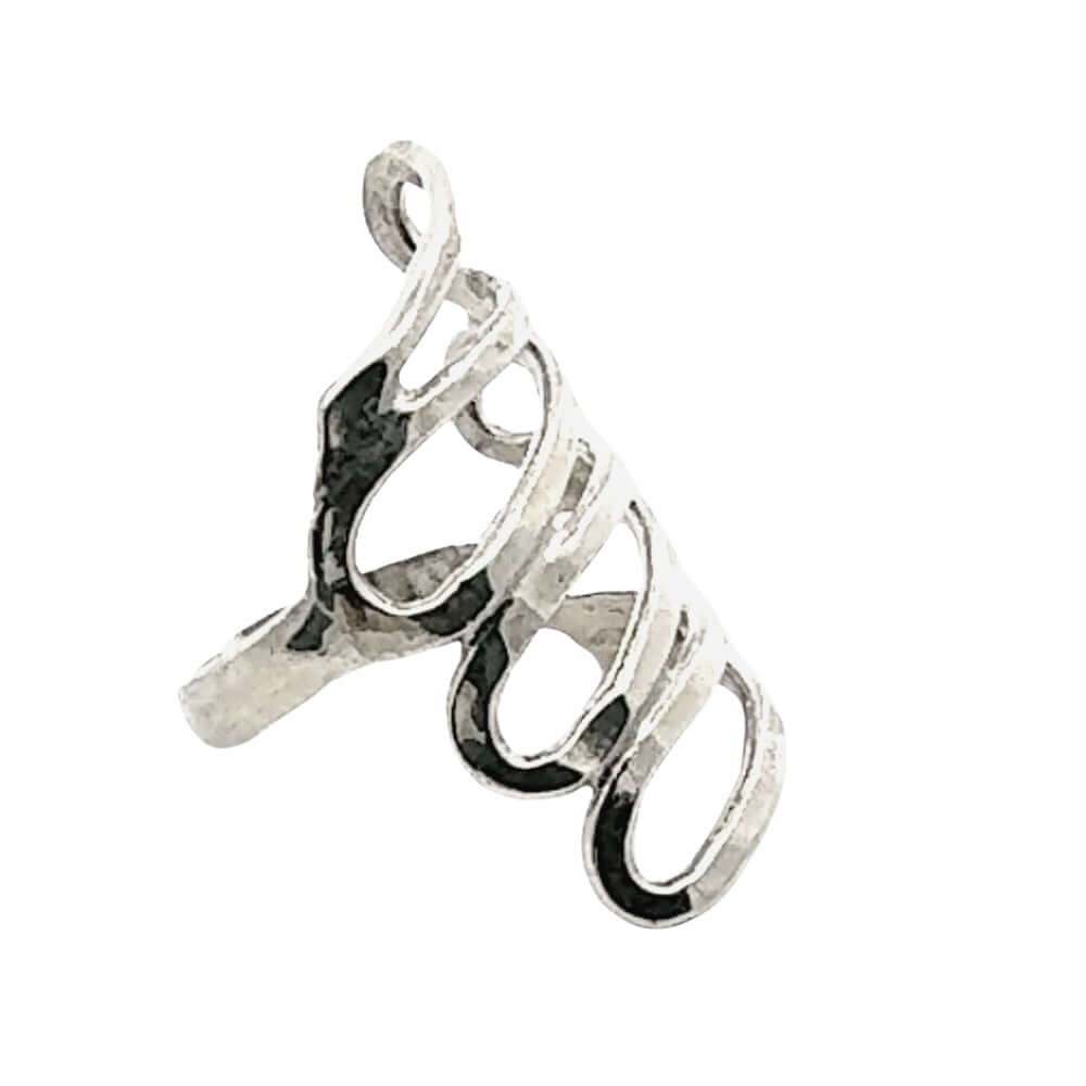 Silver ring on a white background