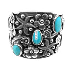 Navajo-Inspired-Turquoise-Floral-Silver-Cuff-Bracelet-measurement-Nueve-Sterling