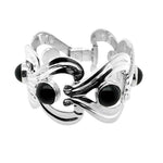 Onyx Statement Silver Bracelet front Nueve Sterling