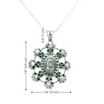 Lady of Guadalupe Silver Pendant with Pearls measurements
