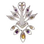 950 silver peacock pendant with gemstones