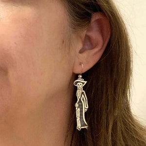 Sexy-Catrina-Silver-Earrings-with-model-Nueve-Sterling