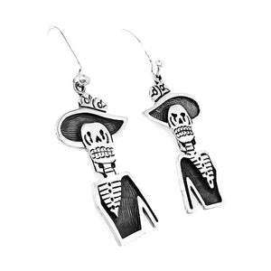 Sexy-Catrina-Torso-Silver-Earrings-side-Nueve-Sterling