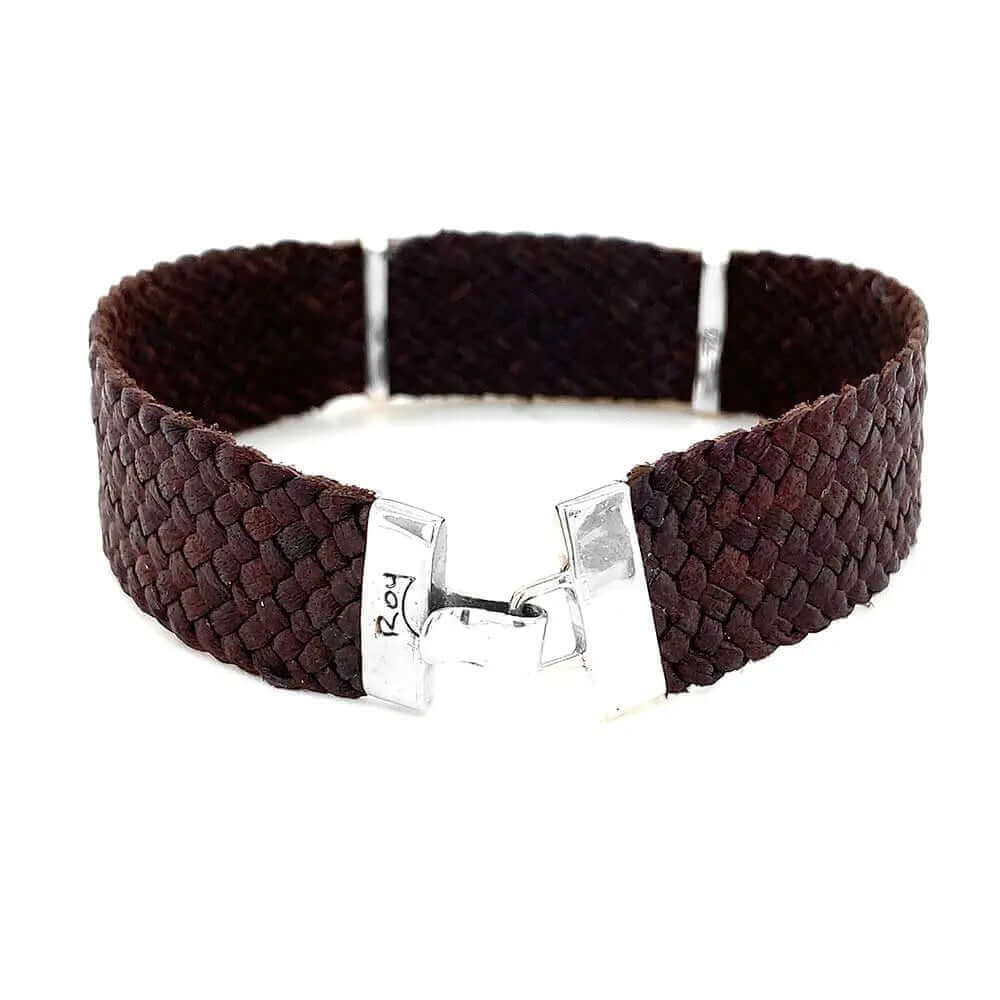 Silver-La-Catrina-Leather-Bracelet-back-Nueve