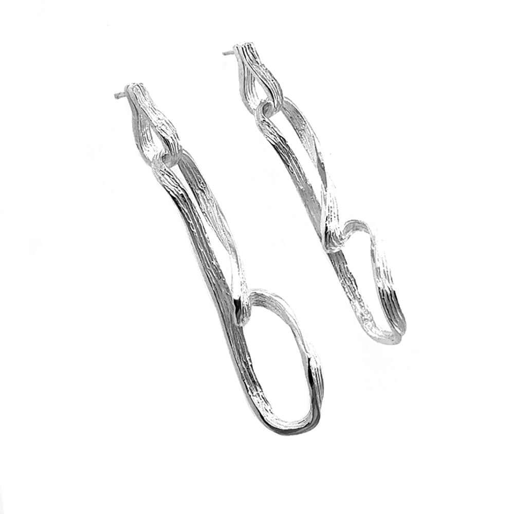 Silver-Twisted-Dangle-Post-Earrings-side-Nueve-Sterling