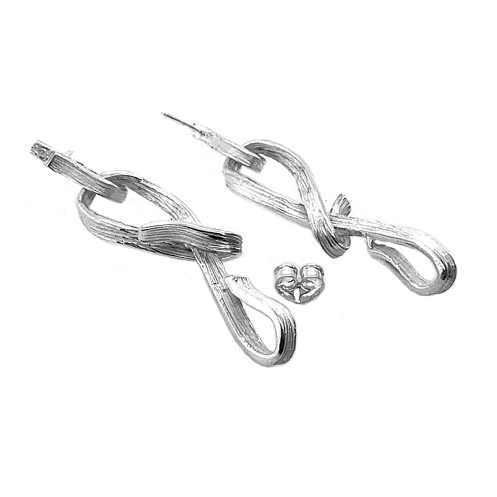Silver-Twisted-Long-Dangle-Post-Earrings-flat-Nueve-Sterling