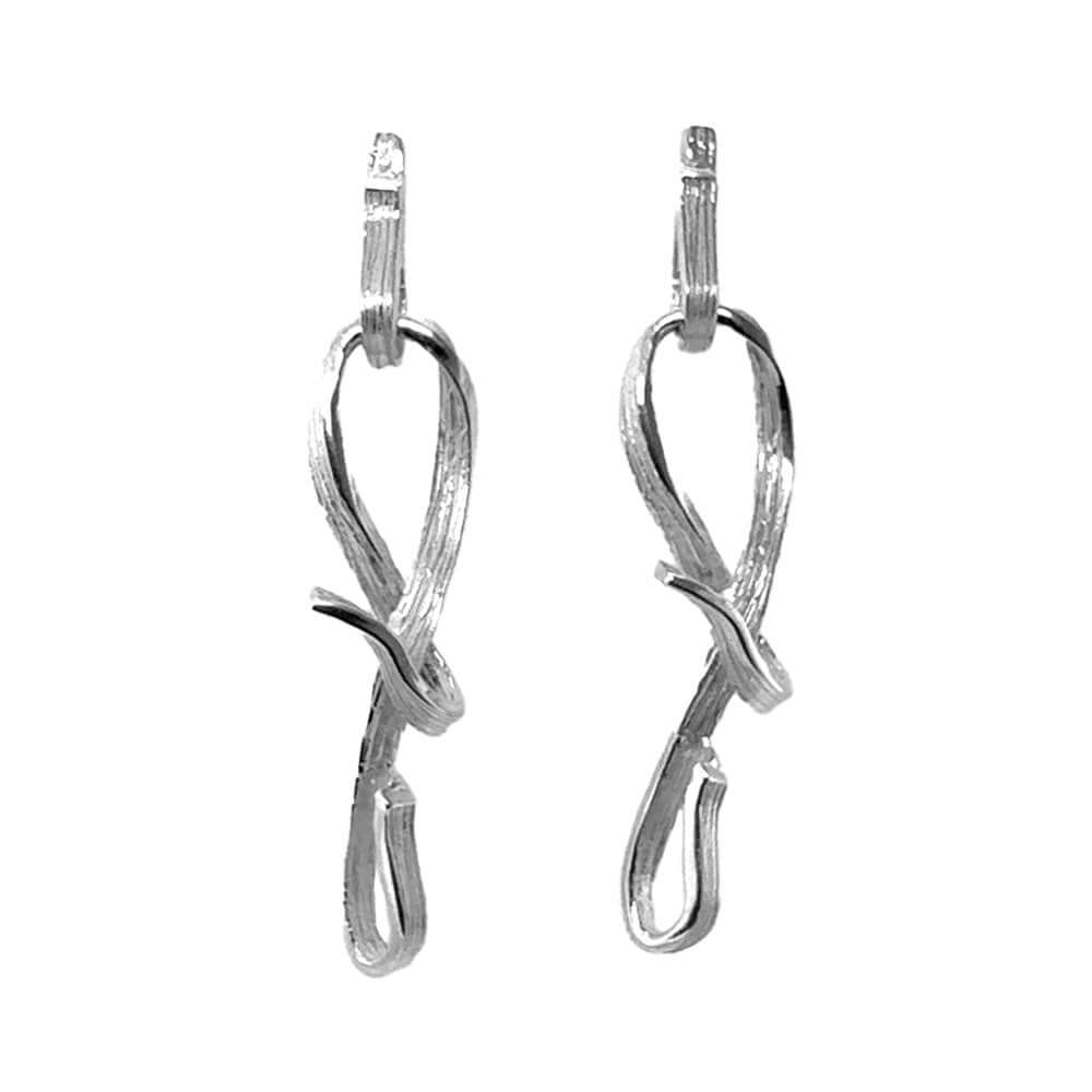 Silver-Twisted-Long-Dangle-Post-Earrings-front-Nueve-Sterling