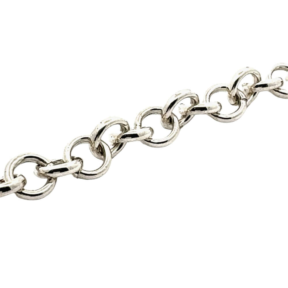 Silver chain on a white background