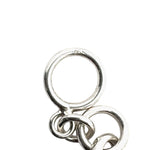 Silver keychain with interlocking rings on a white background