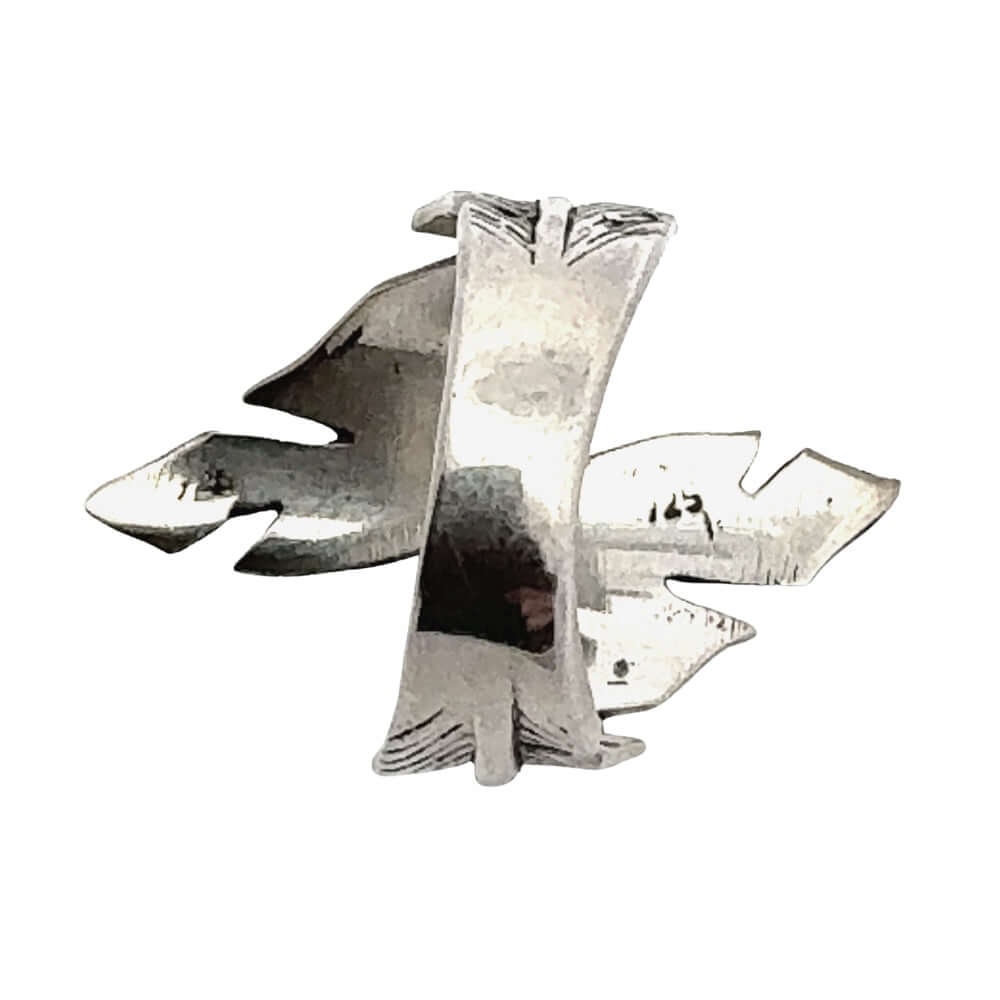 Silver feather ring back