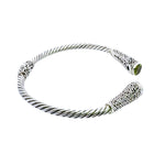 Silver Peridot Cuff Bangle other side