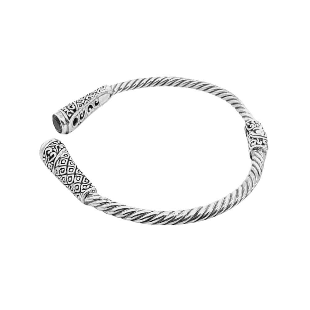 Silver Peridot Cuff Bangle side