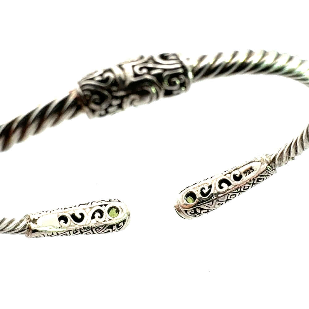 Silver Peridot Cuff Bangle stamp