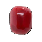 Silver Ring with Bold Red Coral front