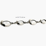 Measurement of Small Silver Shells Bracelet 