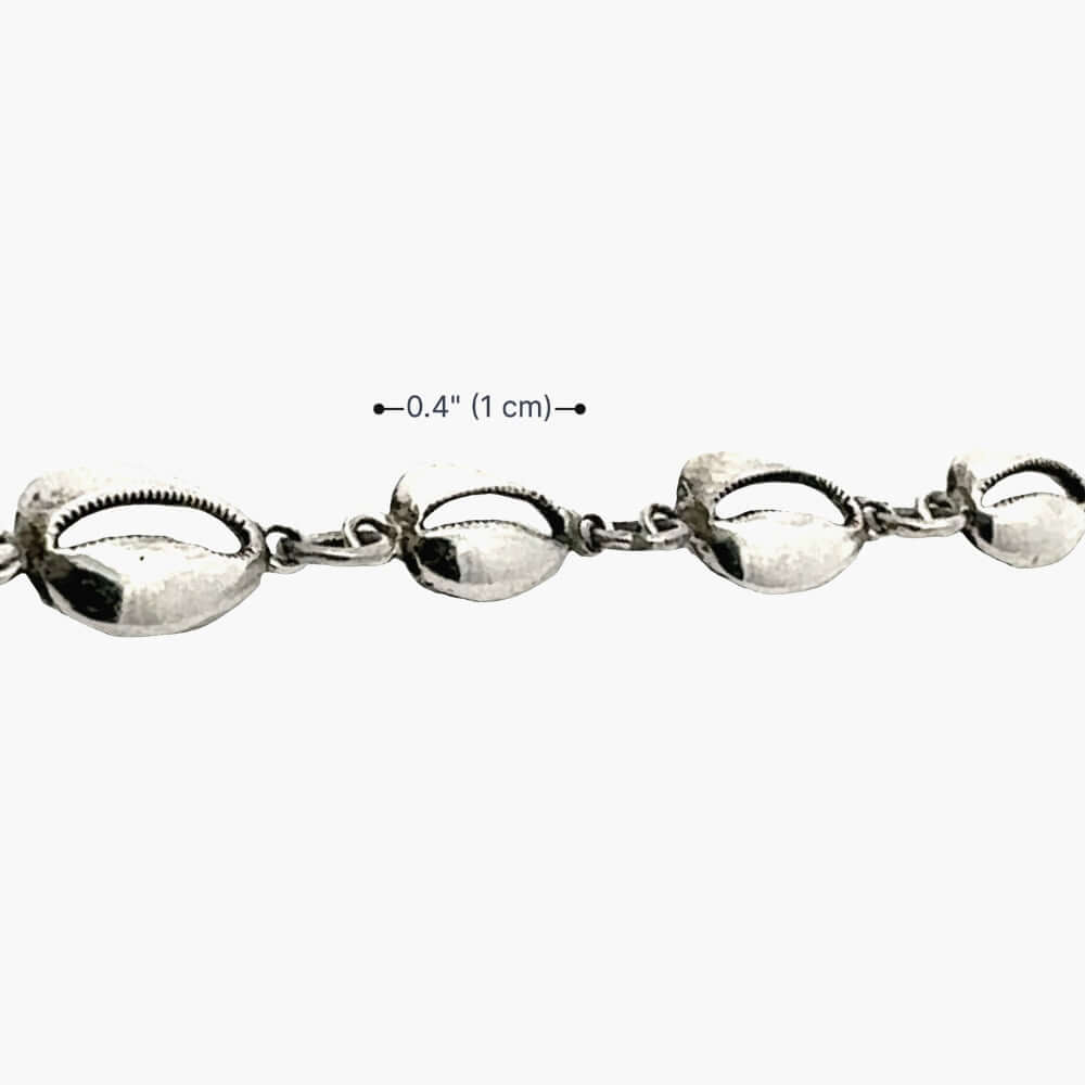 Measurement of Small Silver Shells Bracelet 