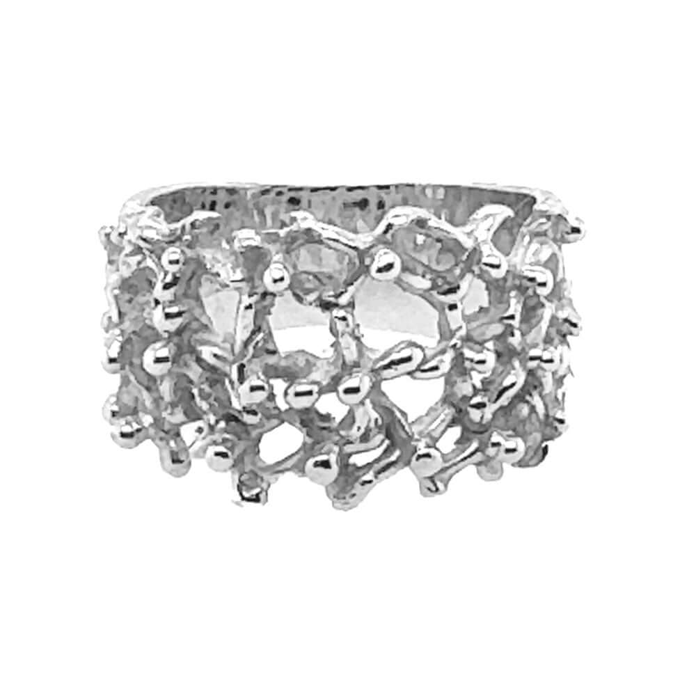 Sophisticated-Sterling-Silver-Textured-Ring-front-Nueve-Sterling