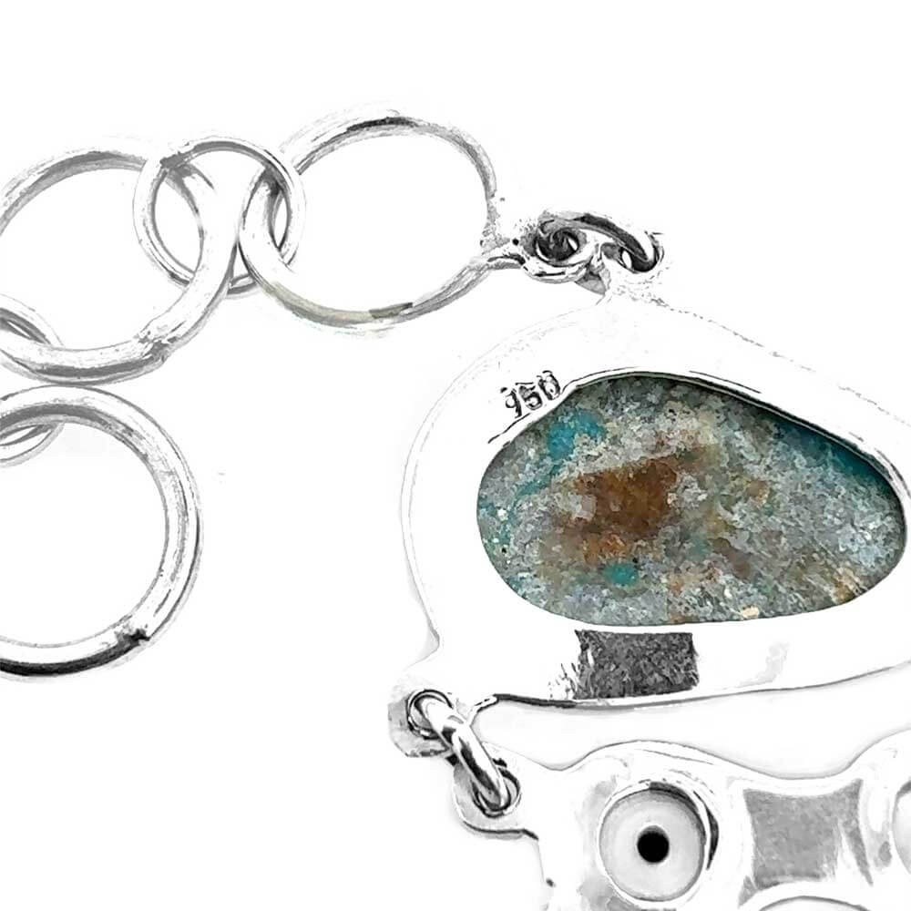 Statement-950-Silver-Bracelet-with-Turquoise-and-Pearls-mark-Nueve-Sterling