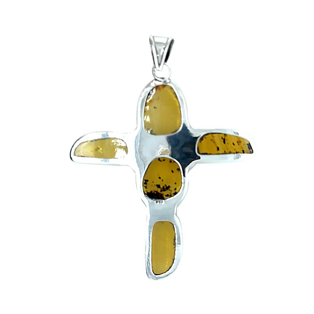 Statement-Chiapas-Amber-Silver-Cross-Pendant-back-Nueve-Sterling