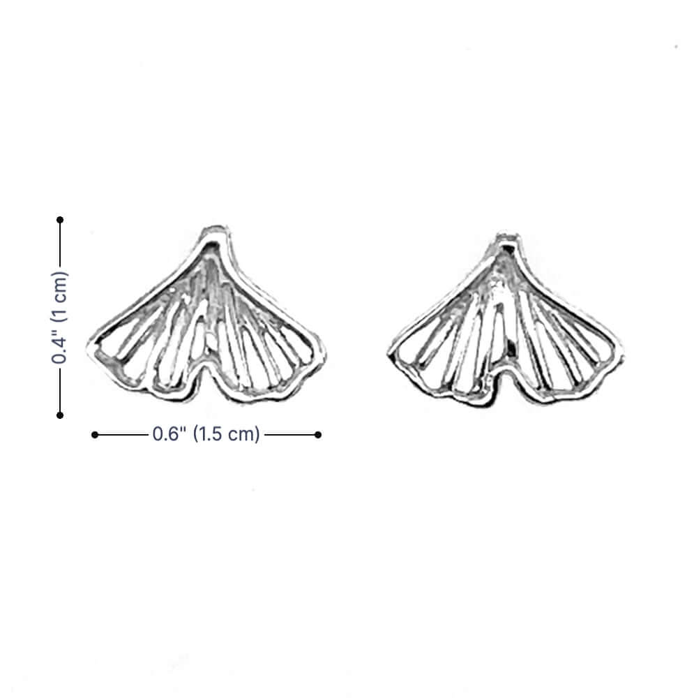 Sterling-Silver-Ginkgo-Leaf-Post-Earrings-measurement-Nueve-Sterling