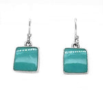 Sterling-Silver-Square-Dangling-Turquoise-Earrings-front-Nueve-Sterling