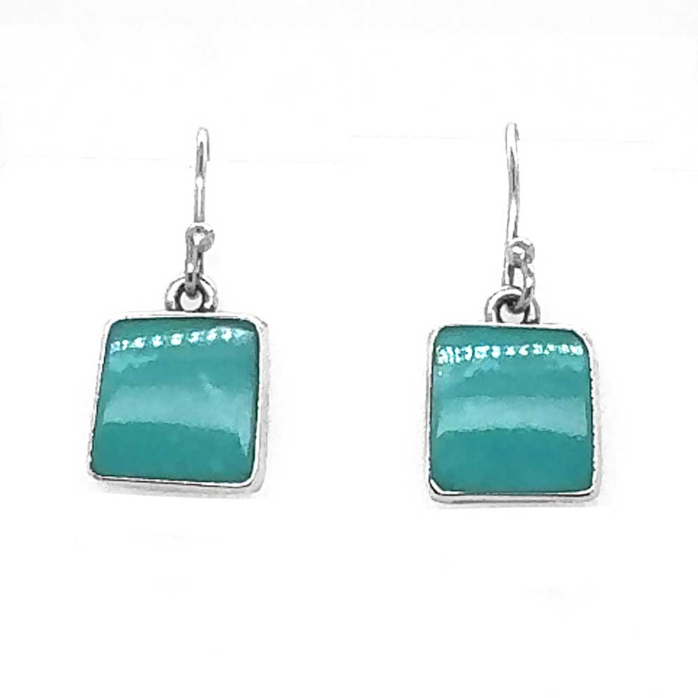 Sterling-Silver-Square-Dangling-Turquoise-Earrings-front-Nueve-Sterling