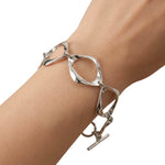 Stylized Squares Bracelet In Silver Nueve Sterling