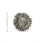 Sunflower Silver Ring measurement Nueve Sterling