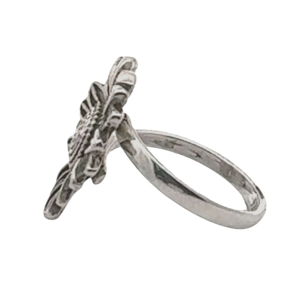 Sunflower Silver Ring other side Nueve Sterling