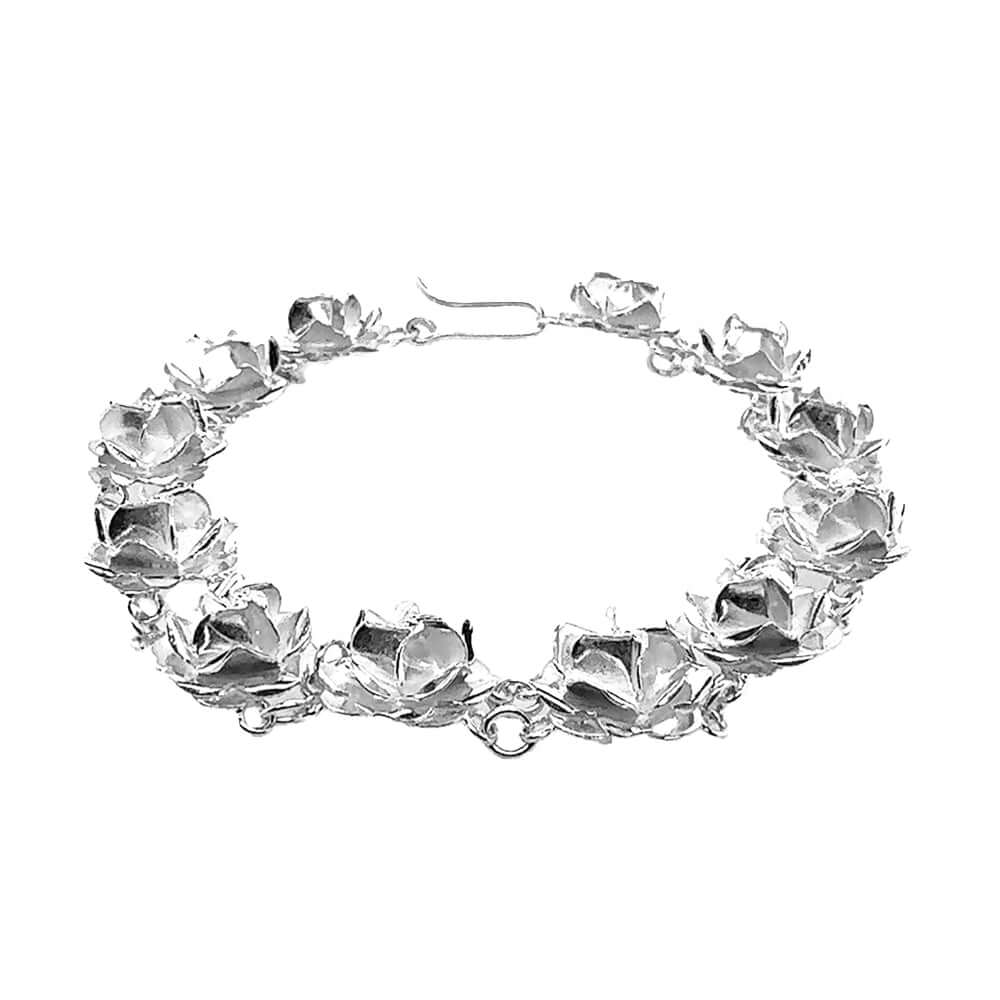 Taxco-Silver-Bracelet-with-Roses-front-Nueve-Sterling