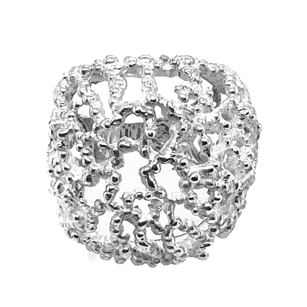 Taxco-Silver-Chunky-Caviar-Ring-front-Nueve-Sterling