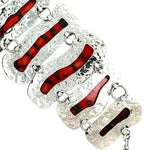 Taxco Silver Bracelet with Genuine Coral back