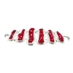 Taxco Silver Bracelet with Genuine Coral flat