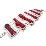 Taxco Silver Bracelet with Genuine Coral side