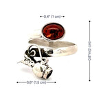 Measurement guide for the Carlos Ortega ring showing an 0.8-inch height and size 7.5 fit.