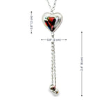 Measurement layout for the Taxco necklace showing a 76 cm total length with a 2.4-inch hanging drop chain.