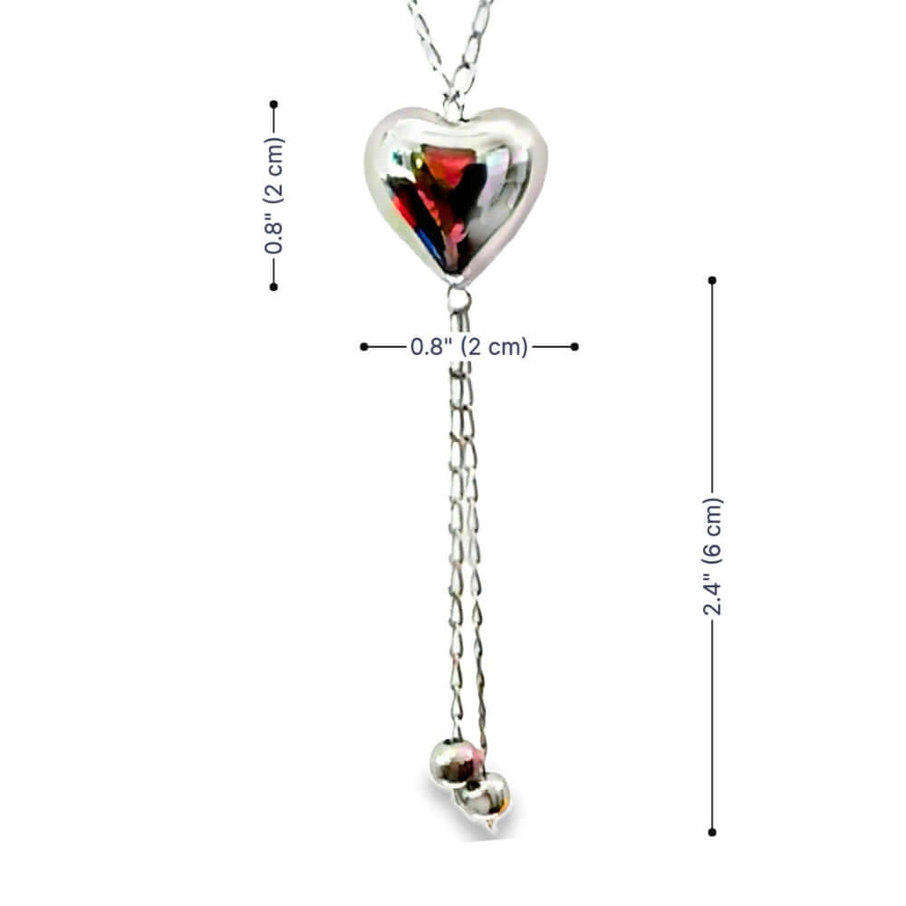 Measurement layout for the Taxco necklace showing a 76 cm total length with a 2.4-inch hanging drop chain.