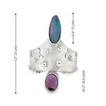 Proportions of the Daniel Gutierrez ring showing a 1.2-inch total height and 0.4-inch opal length.